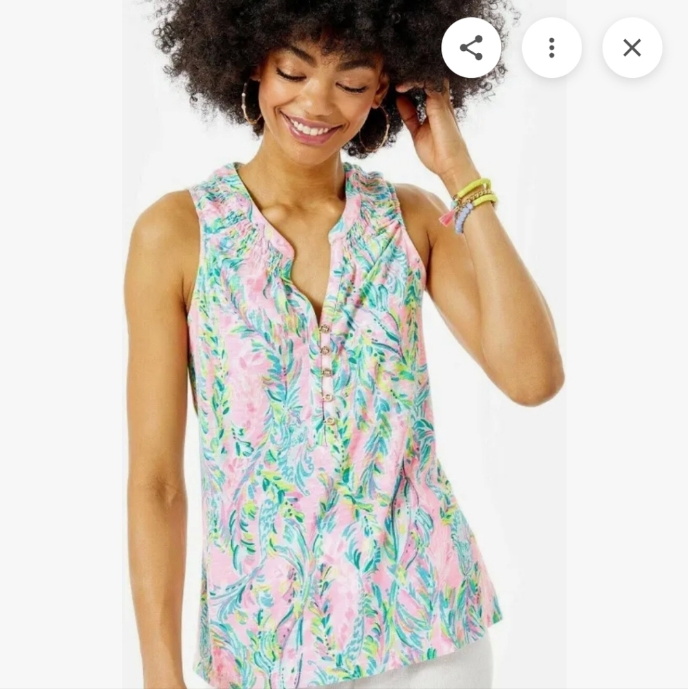 Nwt Large Lilly Pulitzer Dev Knit Top  Unicern Of The Sea